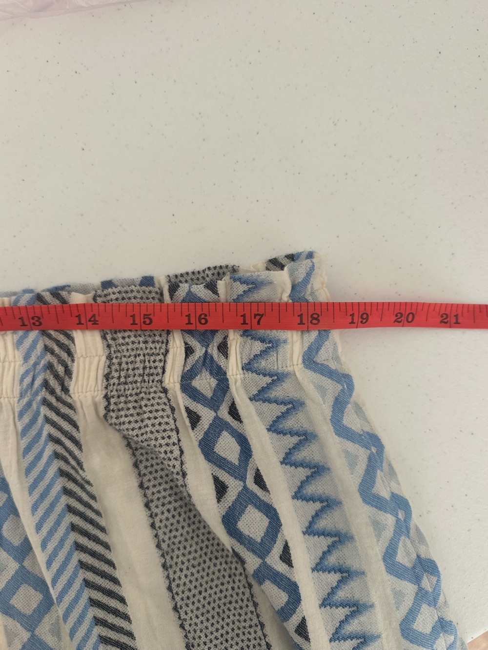 Women’s Loft Outlet XL Blue, White and Grey Geometric Tiered Skirt - Picture 5 of 6